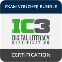 IC3 Digital Literacy Exam 3 Exam Vouchers with retake + Practice Test Bundle image 0
