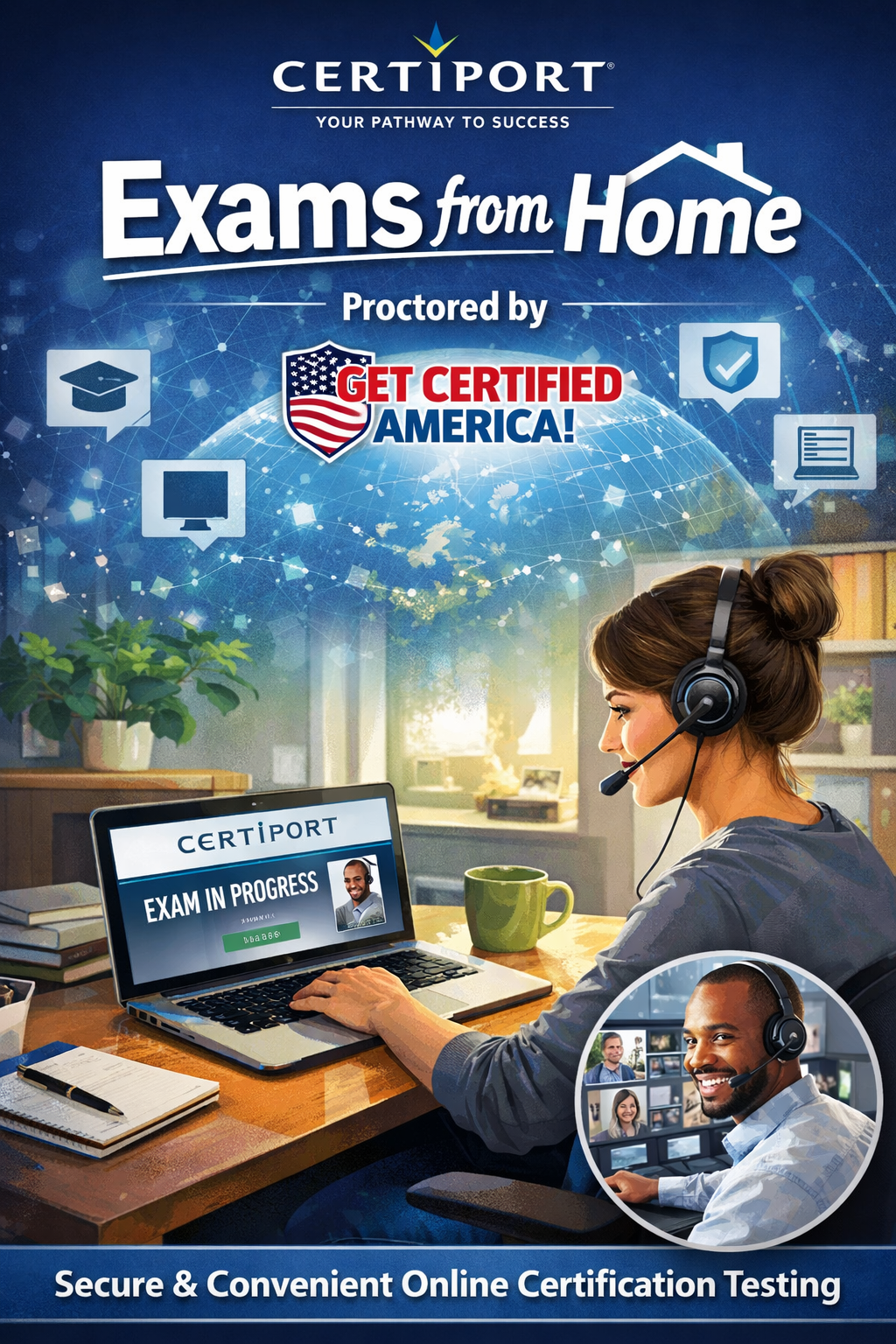 Certiport Exams from Home Proctor Service