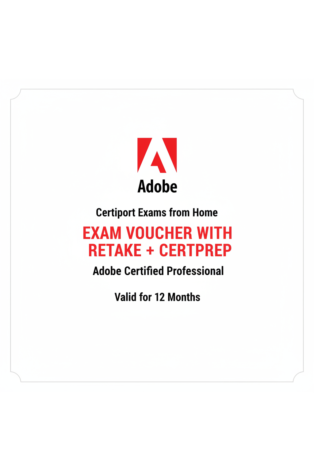 Adobe Exam Voucher with Retake + CertPREP