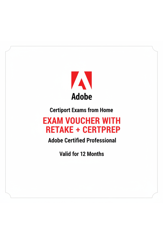 Adobe Exam Voucher with Retake + CertPREP