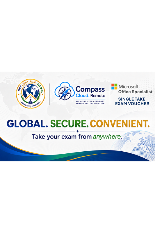 Microsoft Office Specialist MOS Exam Single-take Voucher + Proctor service