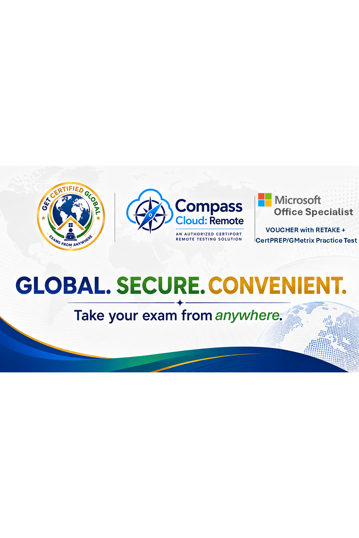 Microsoft Office Specialist Voucher Single take, CertPREP practice test + Proctor service